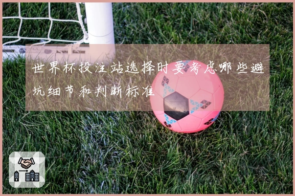 世界杯投注站选择时要考虑哪些避坑细节和判断标准